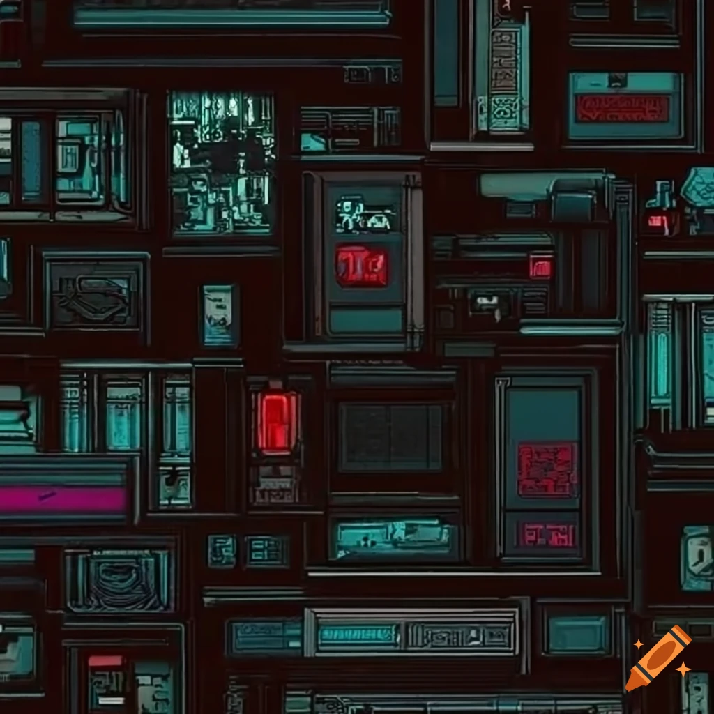 Cyberpunk styled pattern, inspired by cyberpunk 2077, cyberpunk genre ...