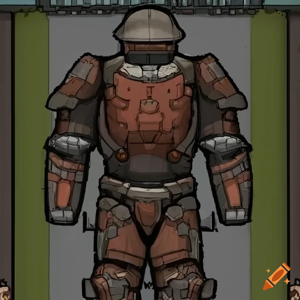 An image of the aftarthos armor, a ultra hightech power armor that is