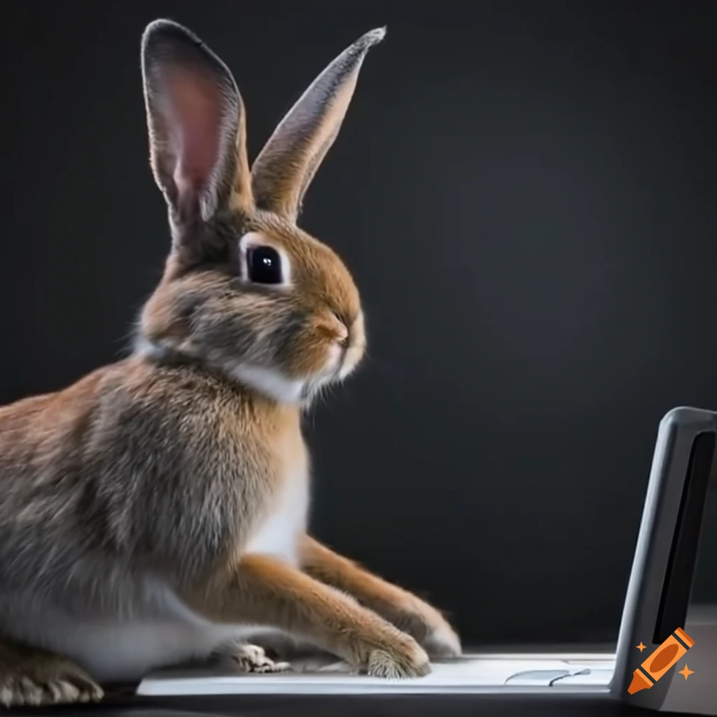 rabbit using computer
