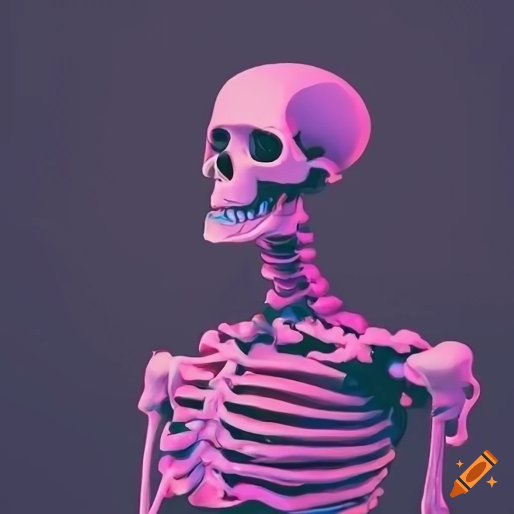 Vaporwave Skeleton on Craiyon