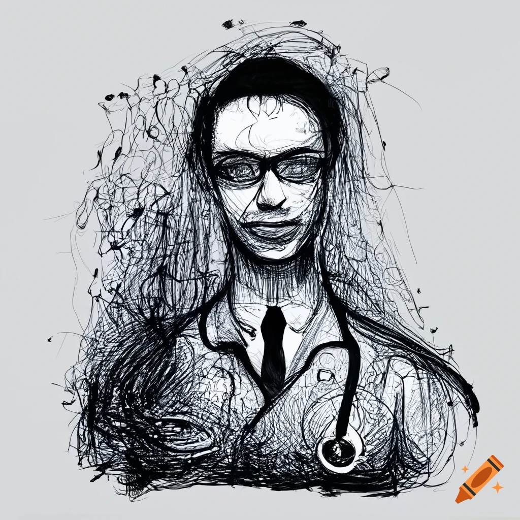 Realistic Portrait Drawing Of A Young Doctor — Hive