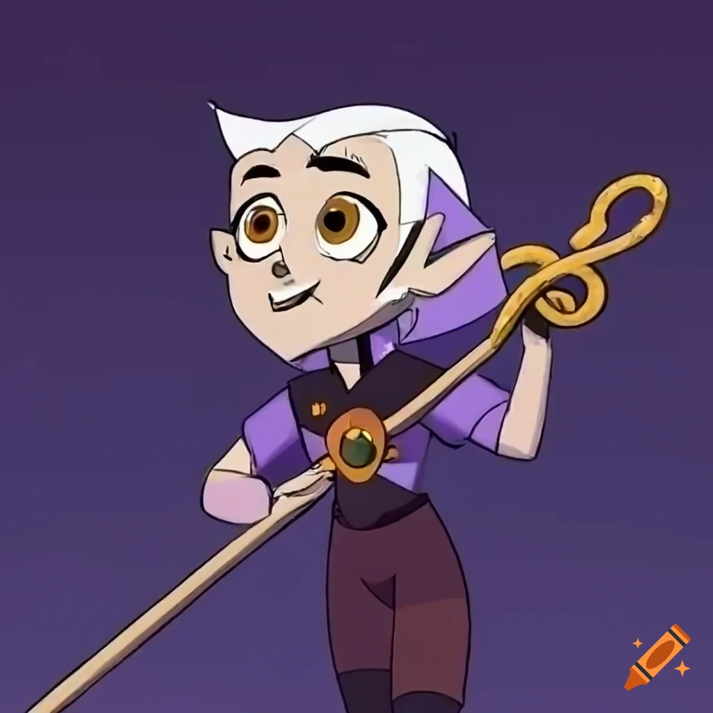 A snake palisman staff from the owl house on Craiyon