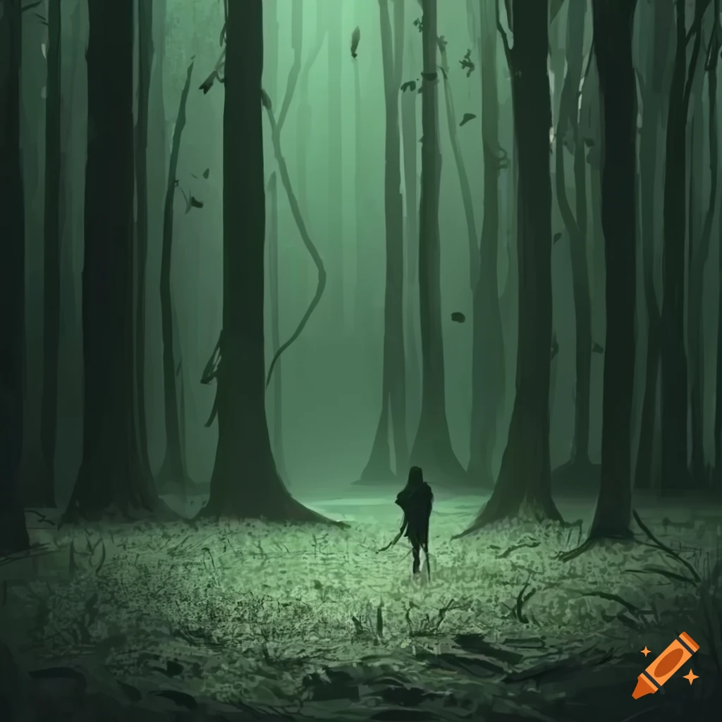 Depressed forest on Craiyon