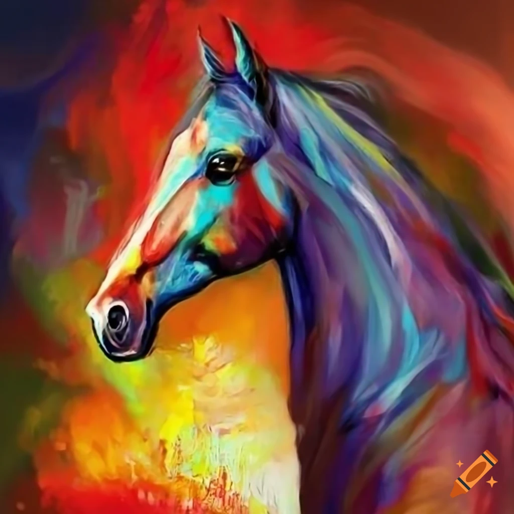 Abstract horse profile picture silluette