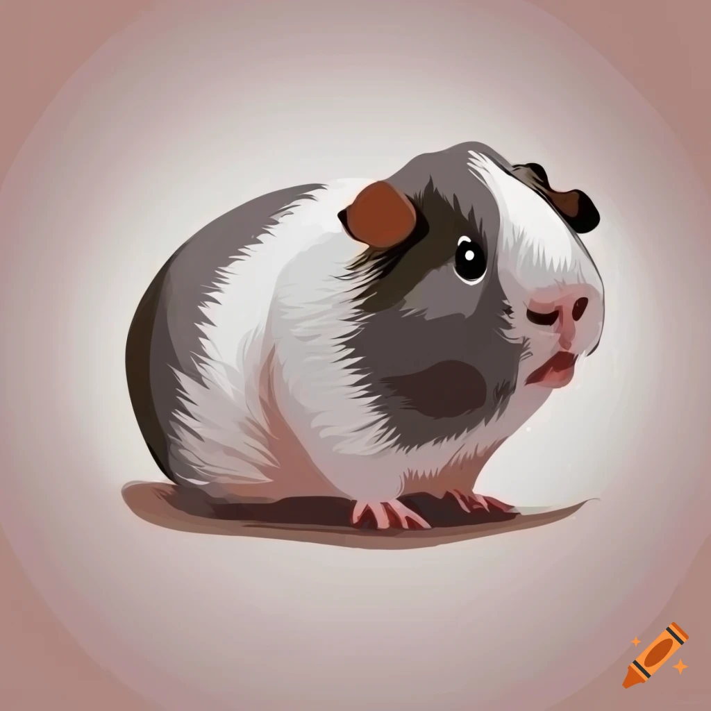 cute-abstract-illustration-of-a-white-and-gray-american-guinea-pig-on