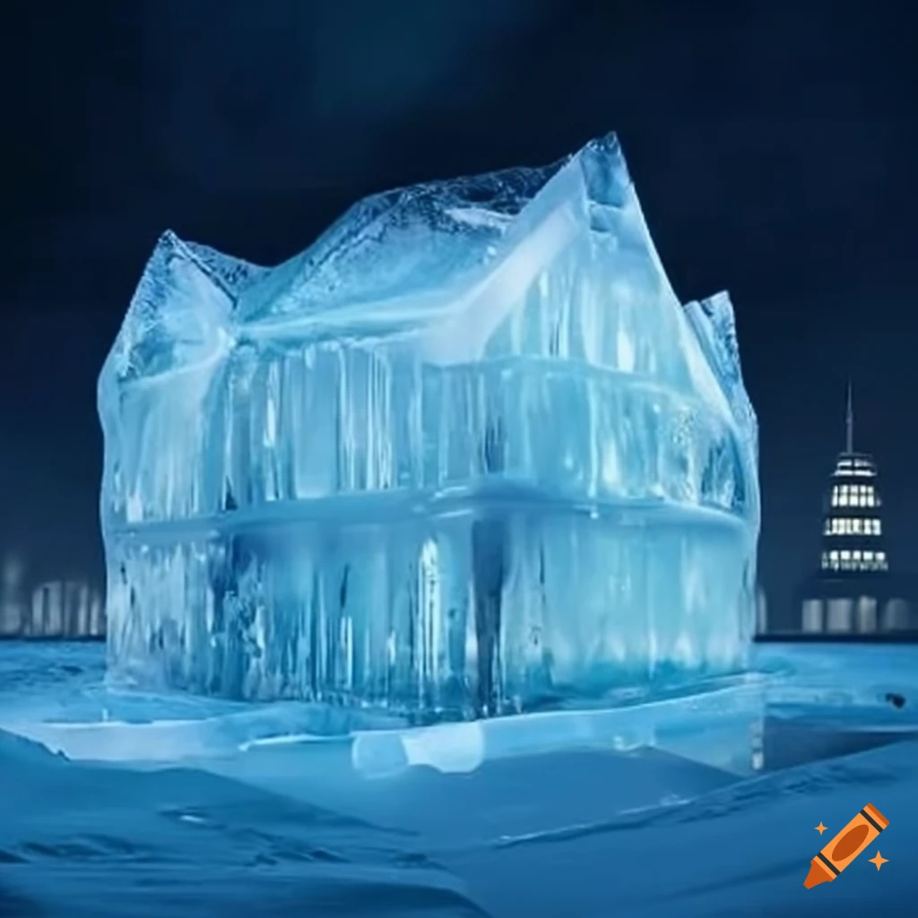 Buildings made from ice on Craiyon