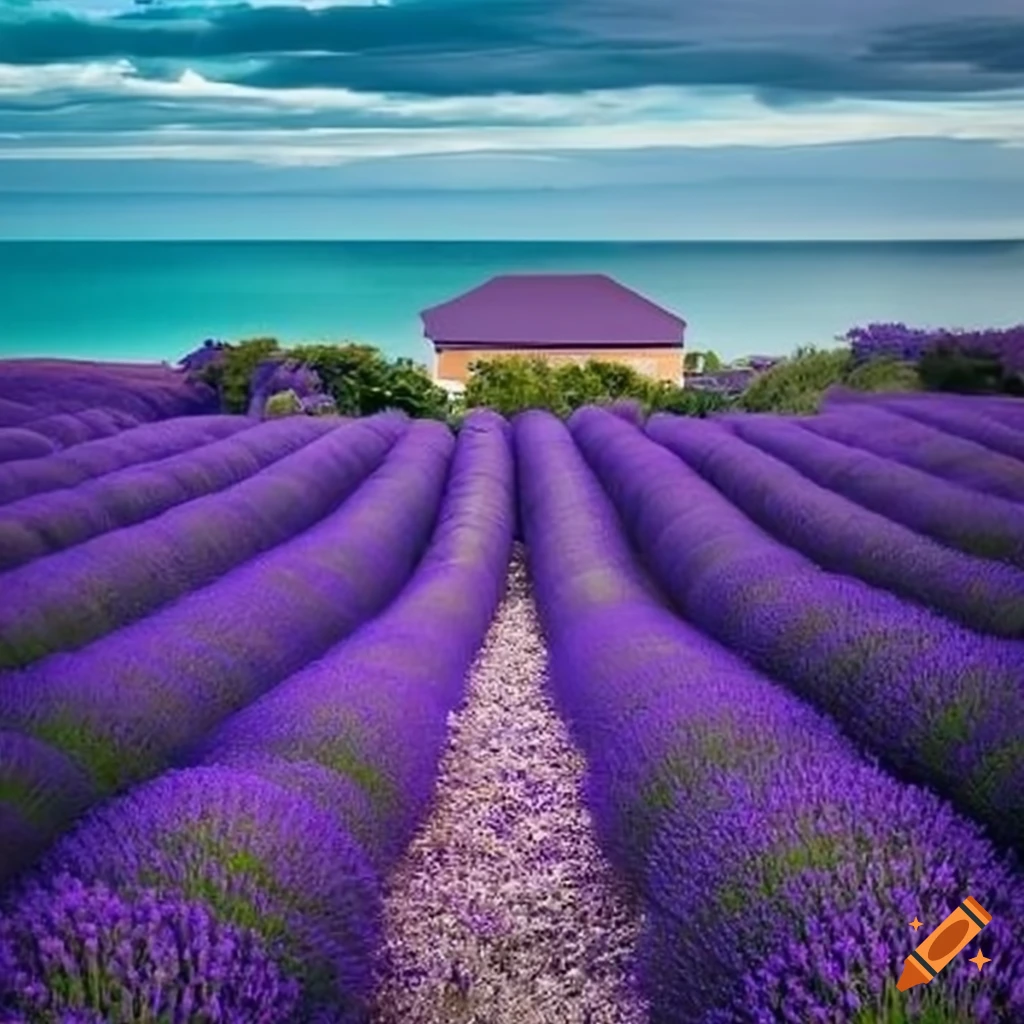 Lavender field by the seaside on Craiyon