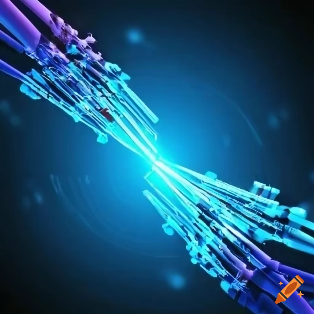 Blue network diagram with high speed fiber links