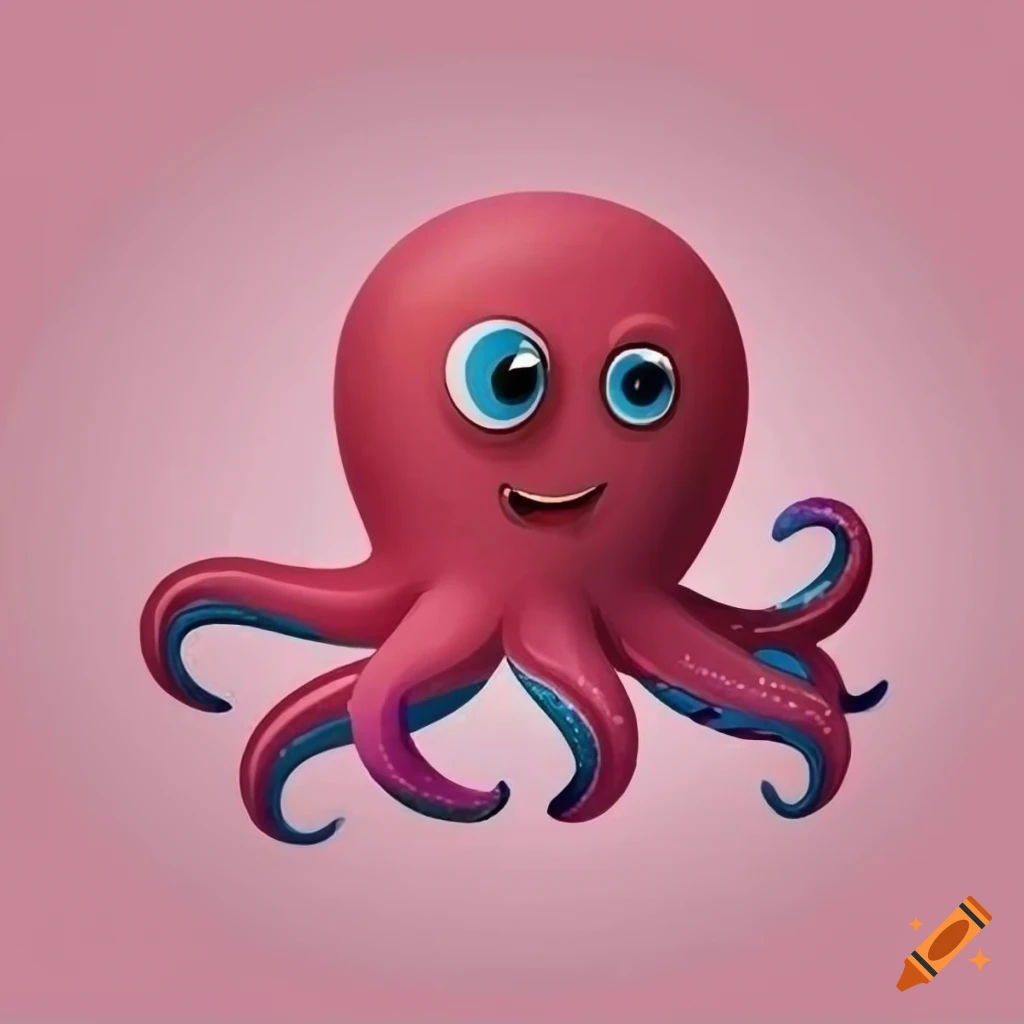 Pink background #f878ff with a friendly cartoon octopus with £ symbols ...