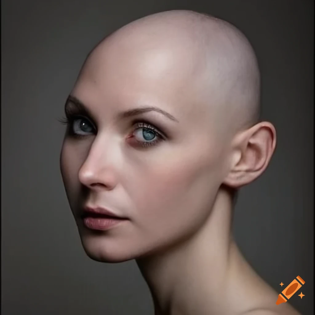Portrait Of A Striking Bald Woman On Craiyon 