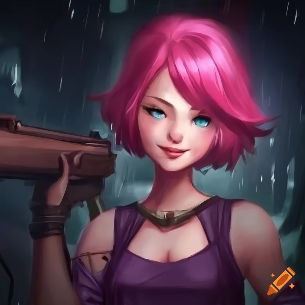 Portrait, beatrix, mobile legends, concept art, pink hair, short hair ...