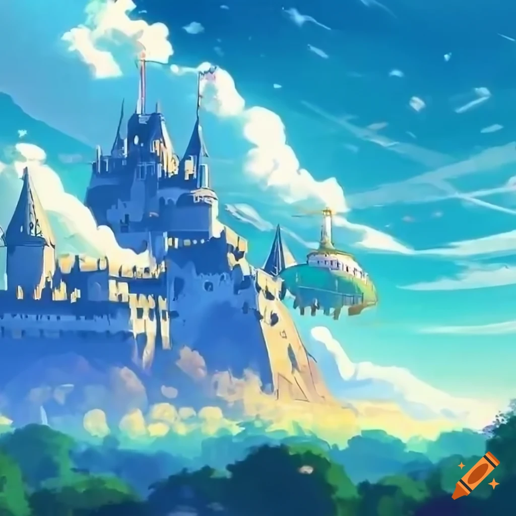Anime Castle in a Field of Clouds: a Mythic-art Nouveau Masterpiece Stock  Illustration - Illustration of deyneka, tale: 280275636