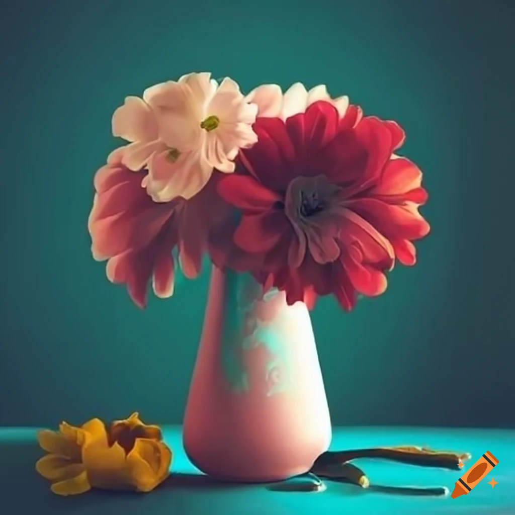 Vase of flowers on Craiyon