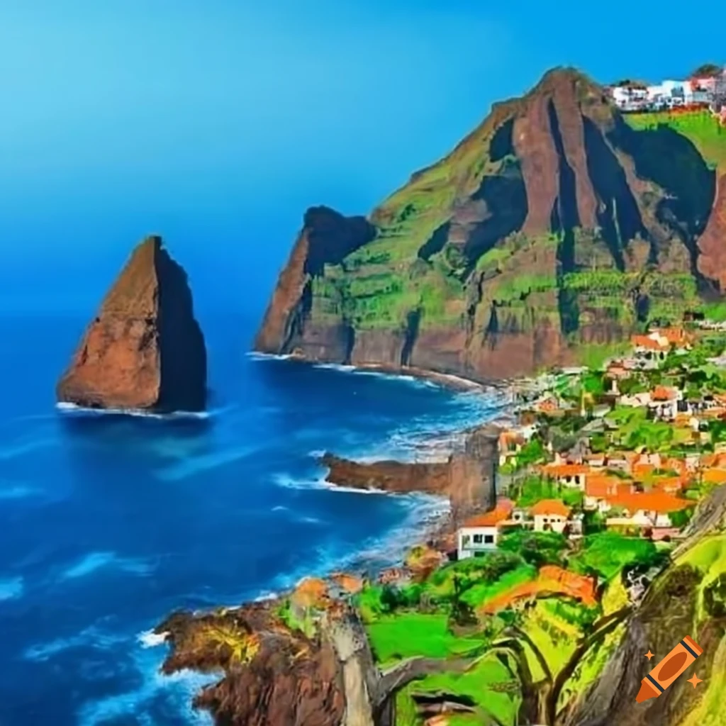 ilustration of Madeira island in Portugal