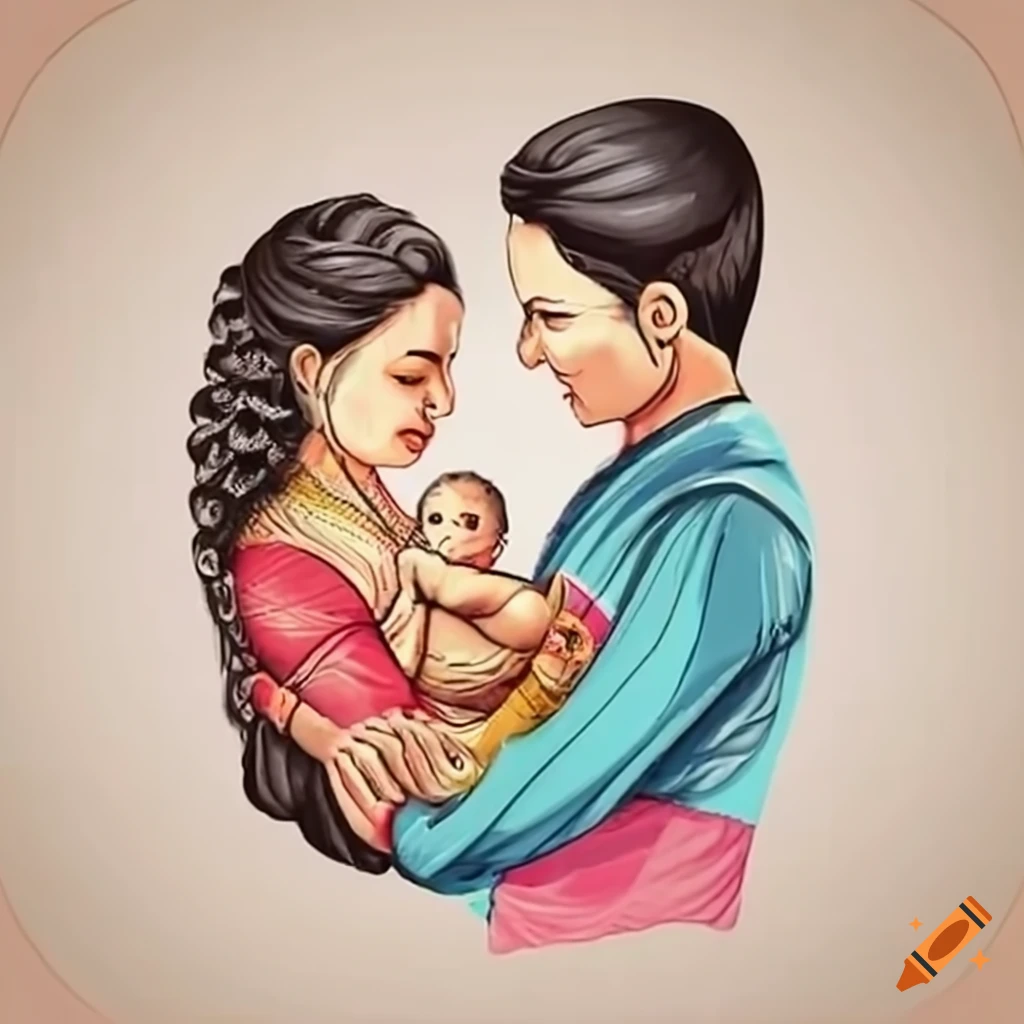 mother father and baby pencil drawing | How to Drow a cute family pencil  sketch - YouTube