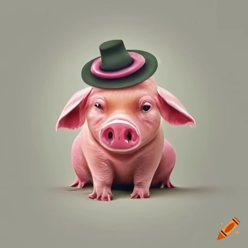 Pig with hat