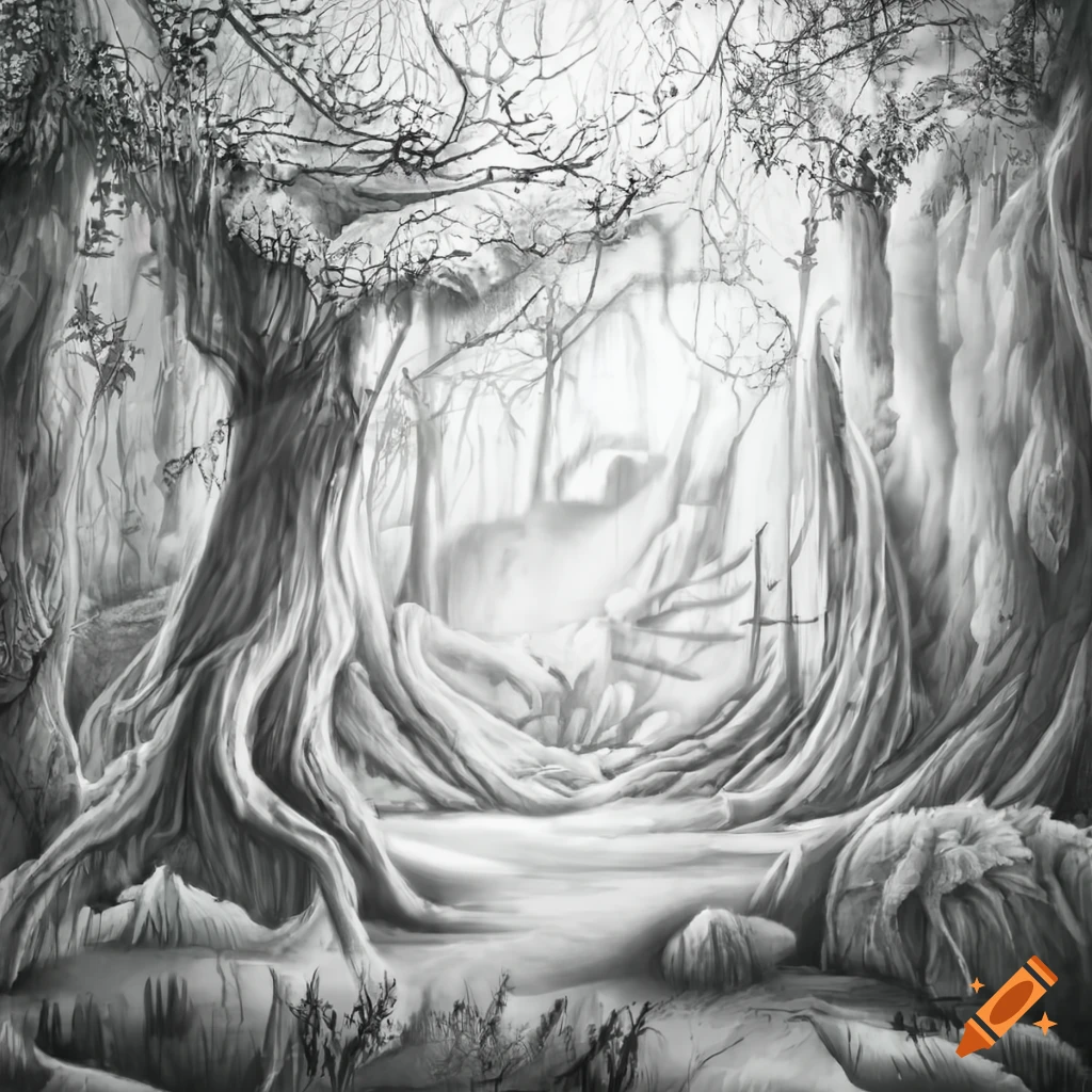 A majestic mystical fantasy forest