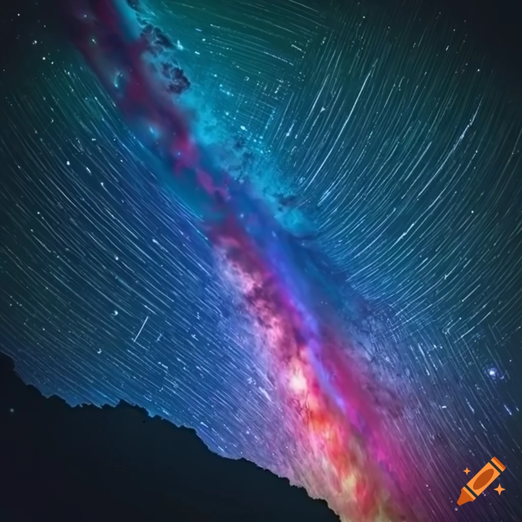 Fall Colored Stars Multicolored starfall in the night sky on Craiyon