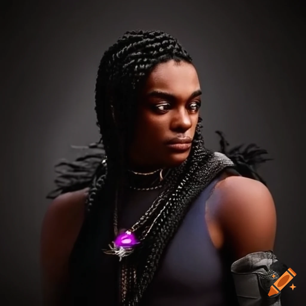 Lightskin black ninja with cornrows on Craiyon