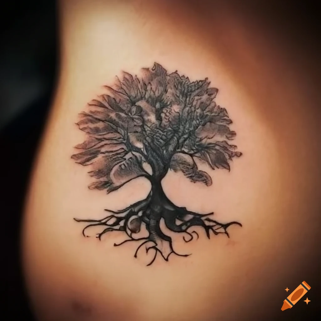 Tattoo uploaded by Dustin Berk • Oak tree. #oaktree #tree #blacandgrey  #blackwork #stipling #stippled • Tattoodo