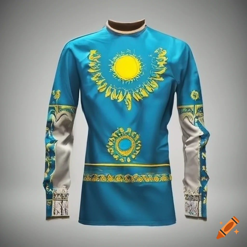 Shirt with kazakh culture