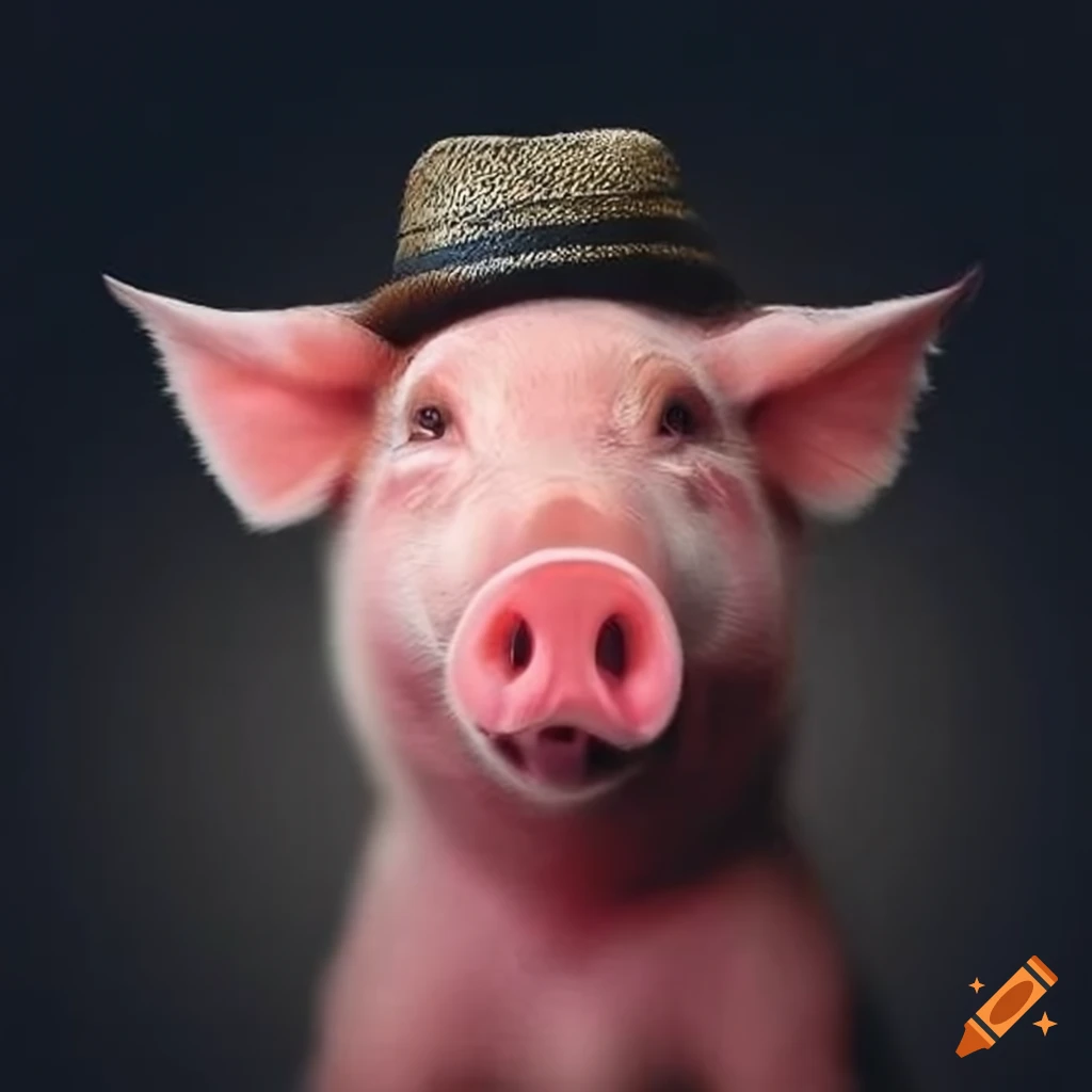 Pig with hat