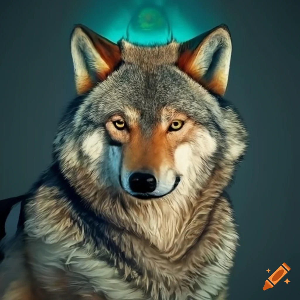 Male wolf with kazakh culture on Craiyon