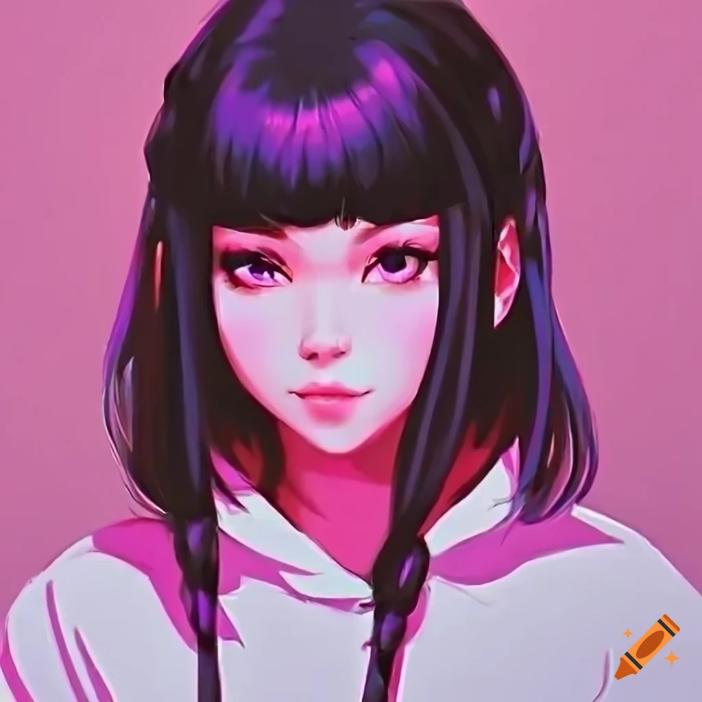 Cute Baby Faced Anime Girl In The Style Of Ilya Kuvshinov With Long