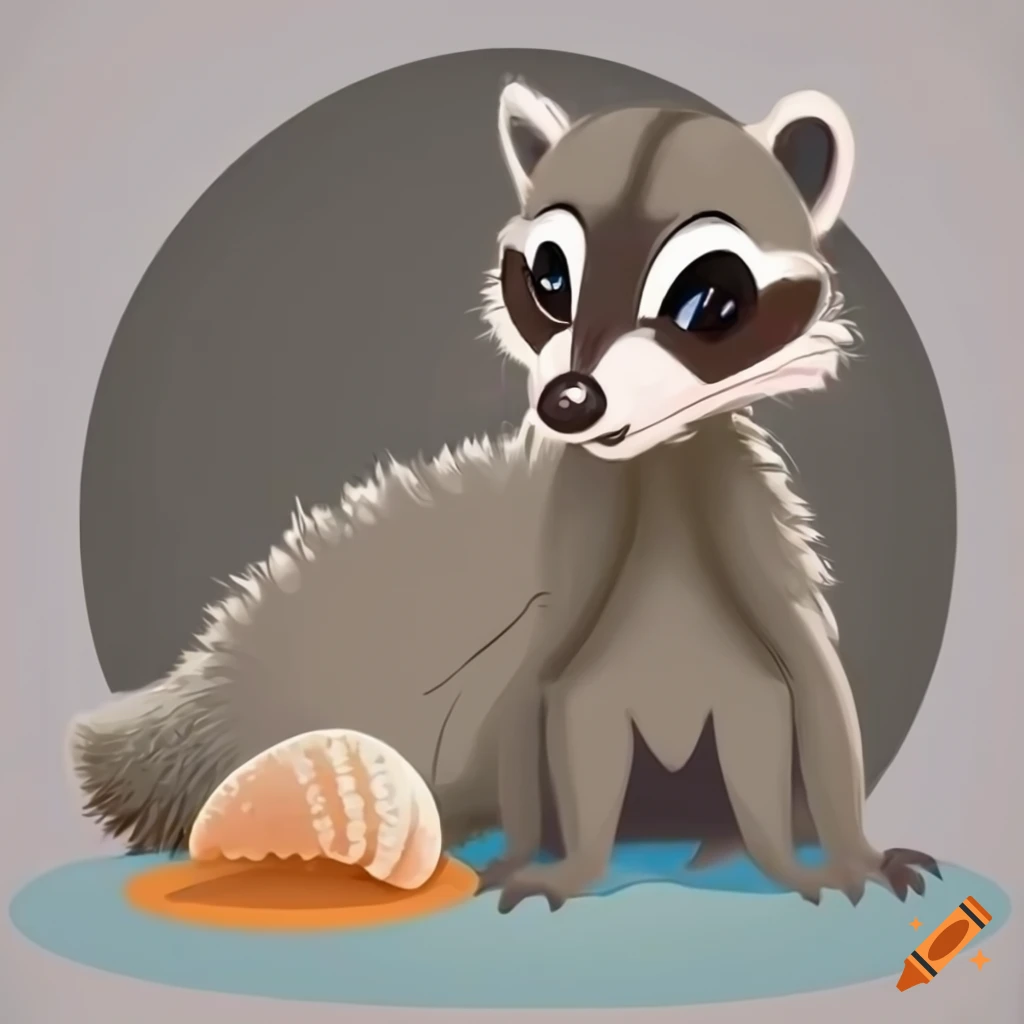 cute baby raccoon cartoon