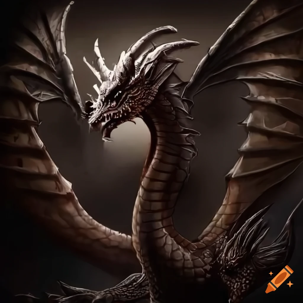A majestic dragon with white scales and powerful black horns