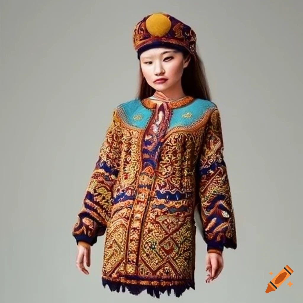 Wool blouse with kazakh culture