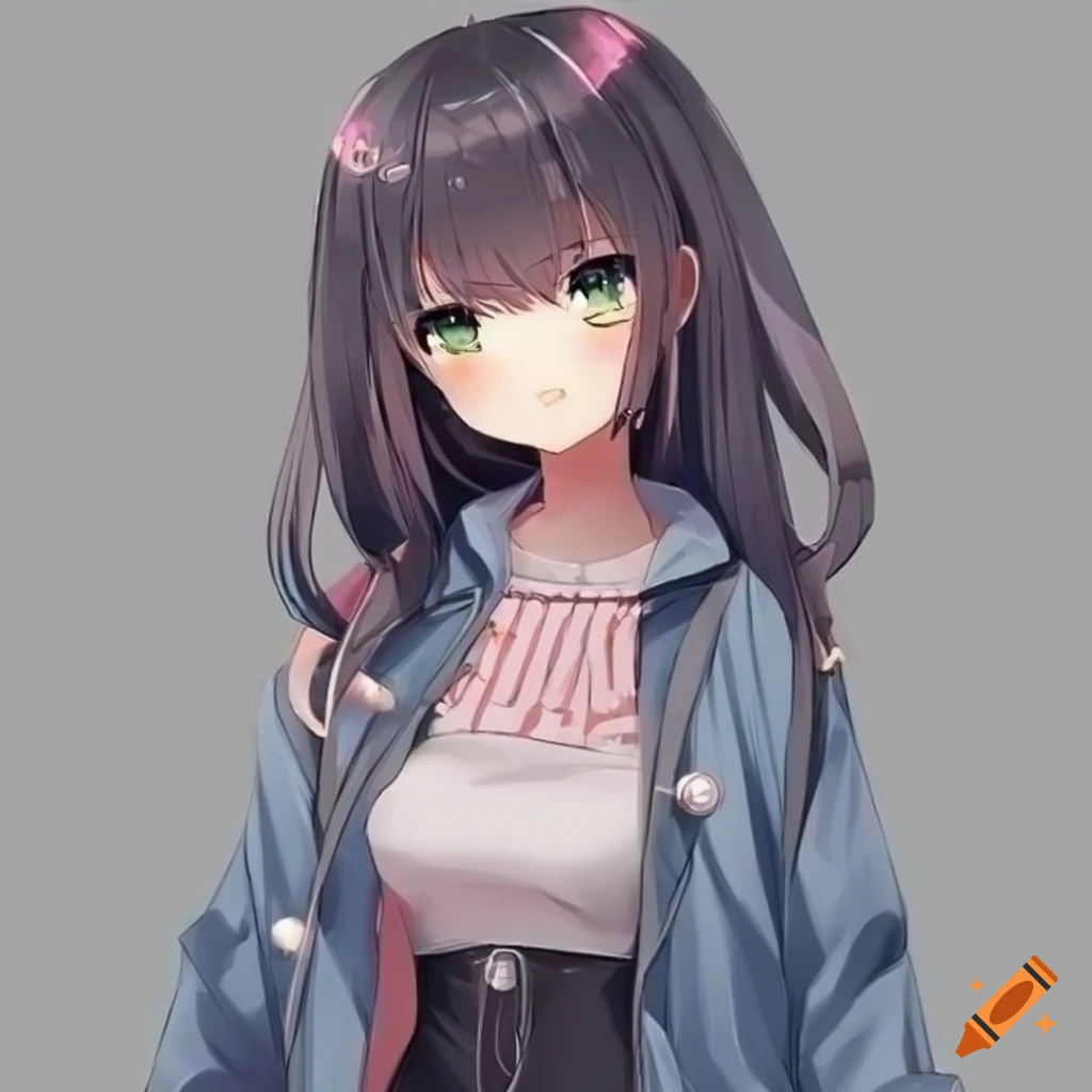 Cute anime girl wearing casual outfit