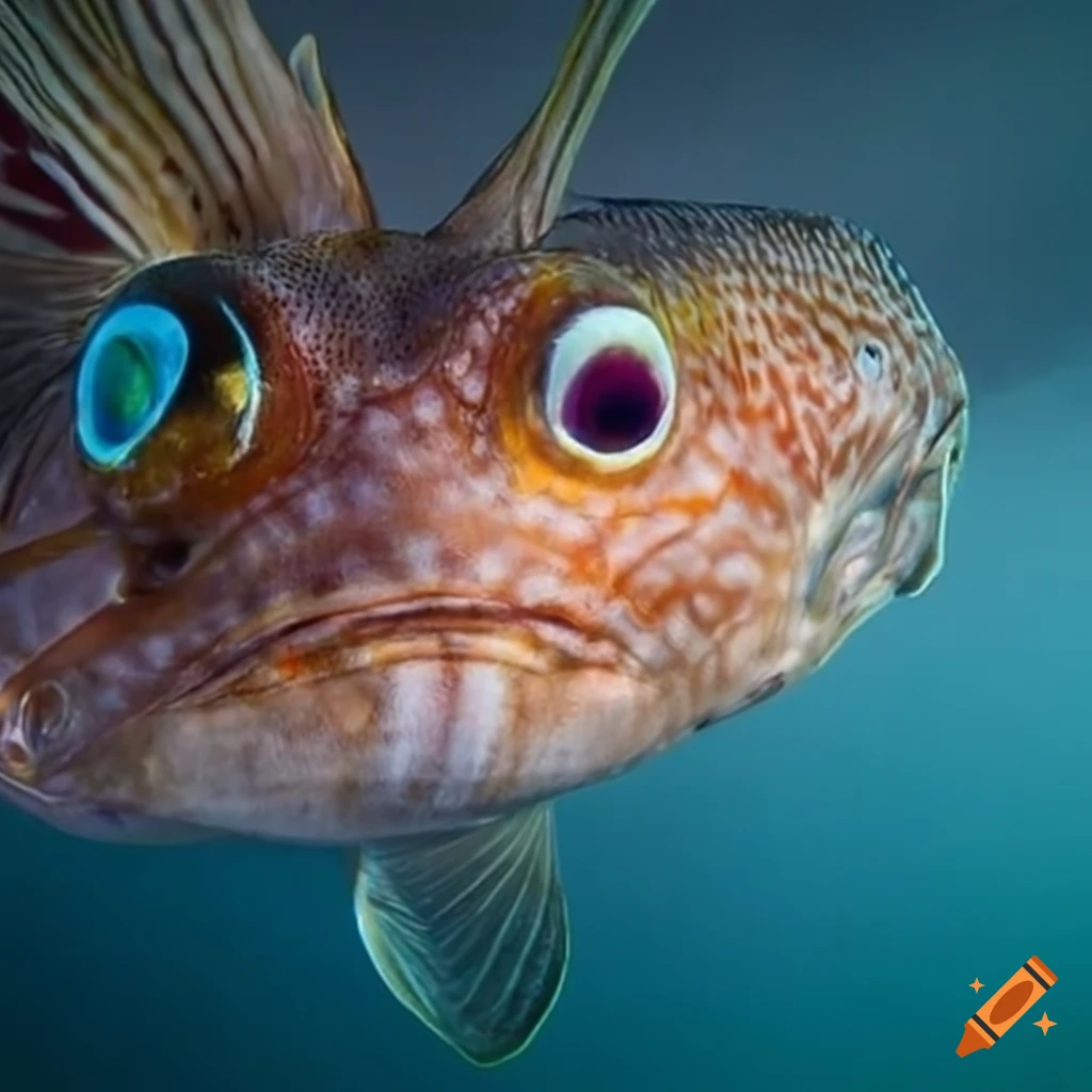 A deep sea fish with a face like steve harvey on Craiyon