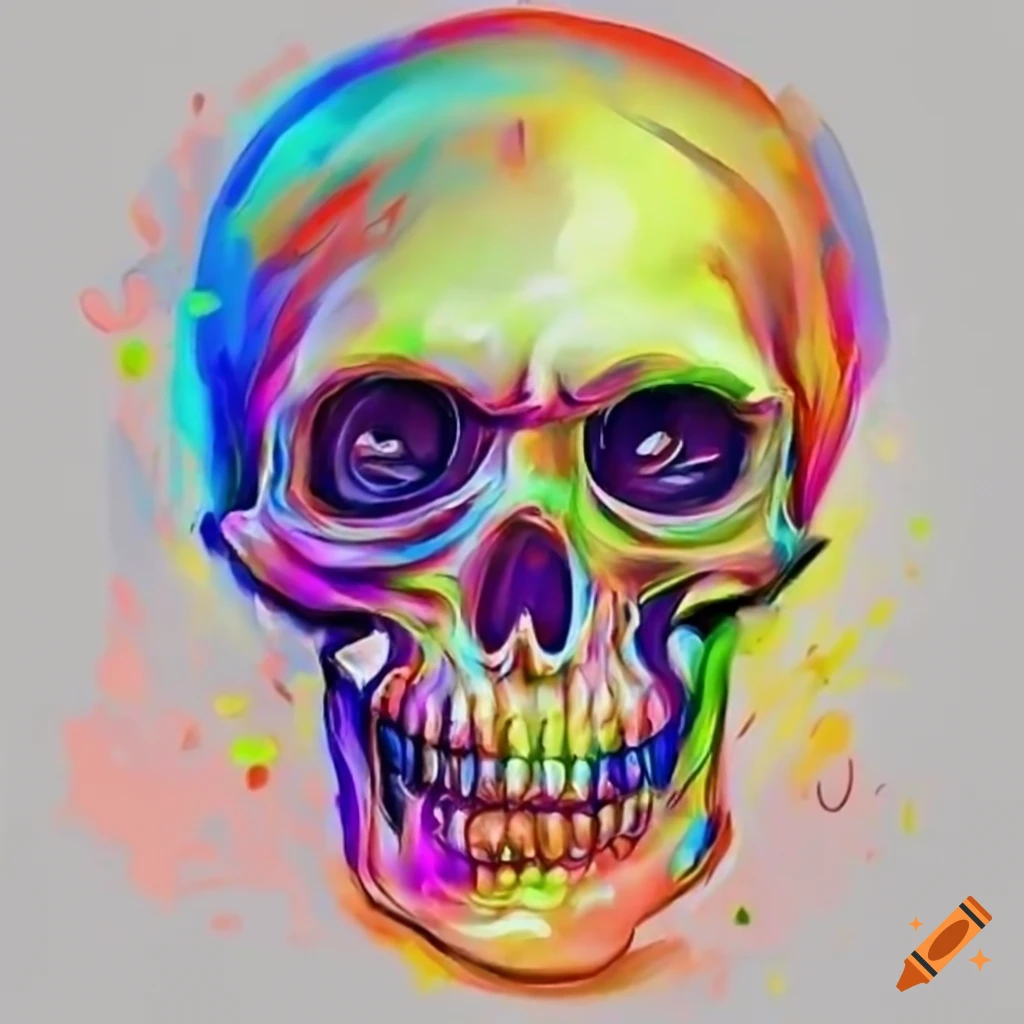 cute pics of colorful skulls