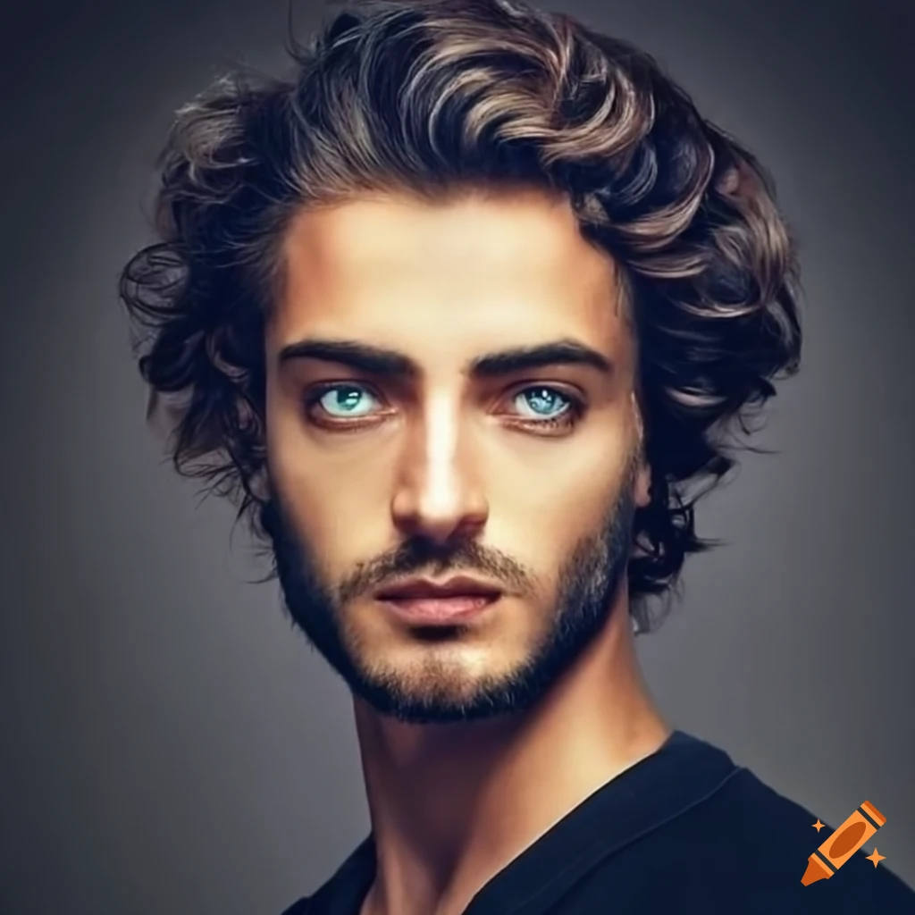 Beautiful Italian Man With Wavy Hair On Craiyon