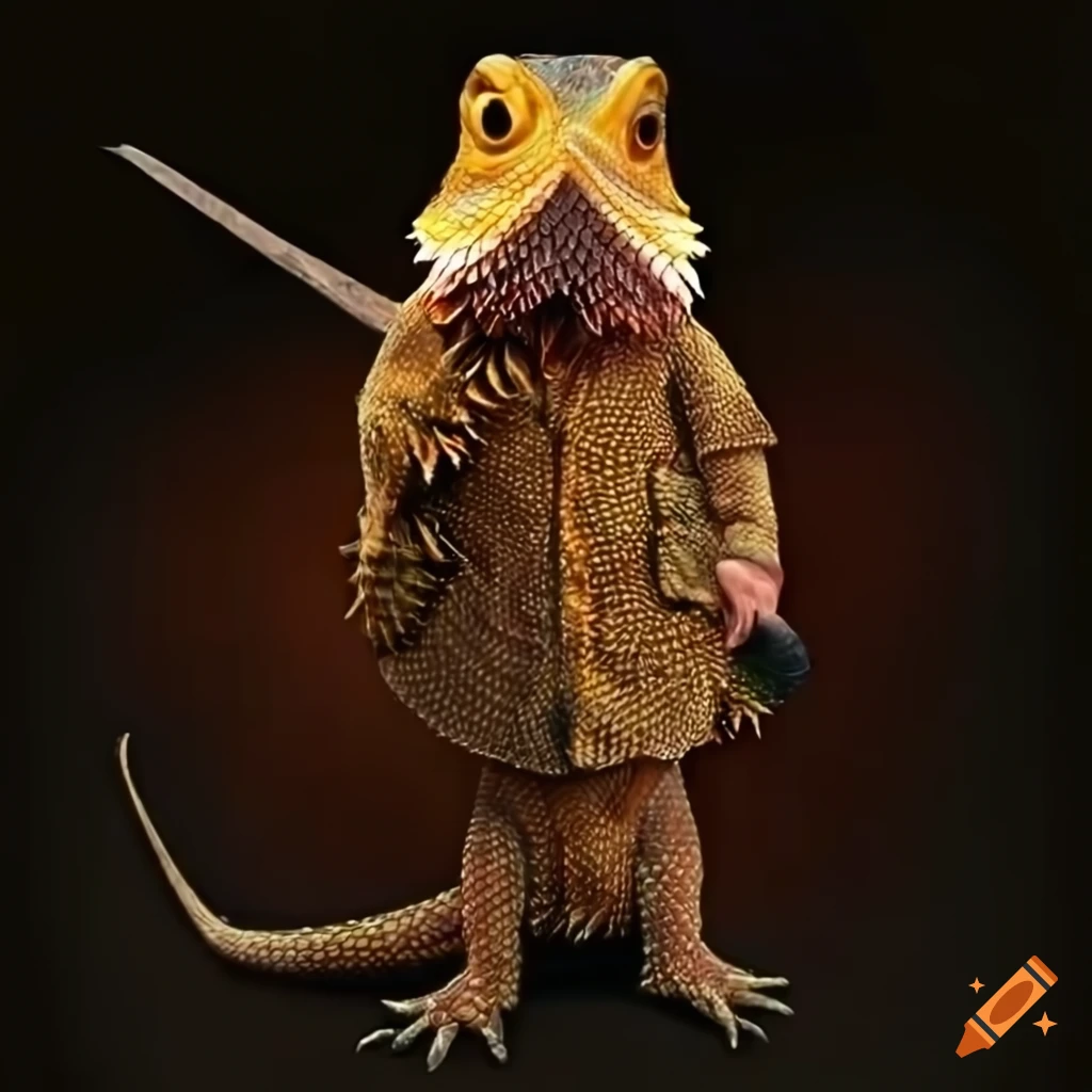 Bearded dragon dressed as Arthur Morgan on Craiyon
