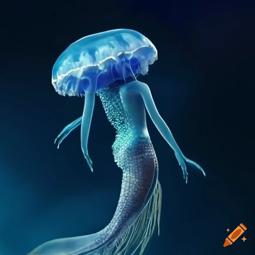 Siren with jellyfish shaped hair