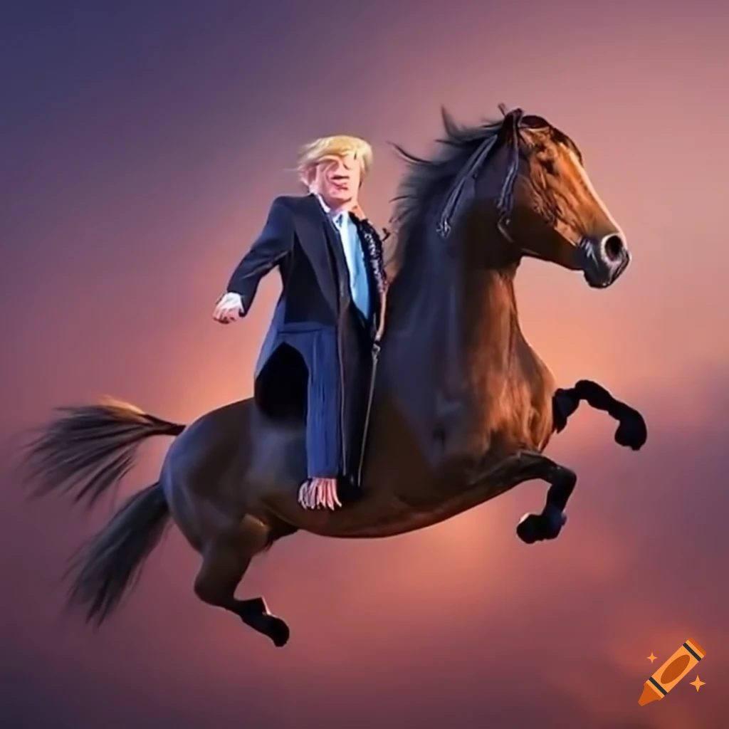 Donald trump riding on the back of a pony that's too small for him on ...