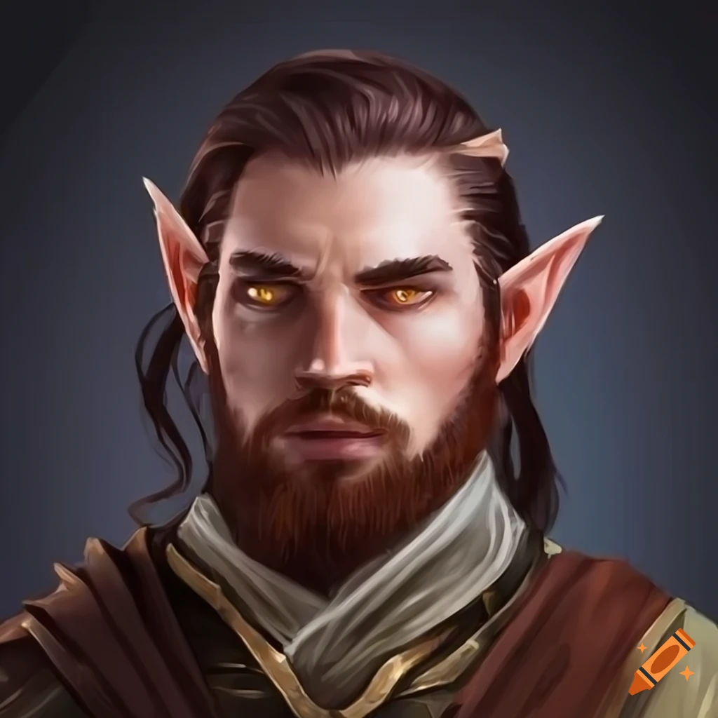 Light bearded half-elf chaotic good male warlock