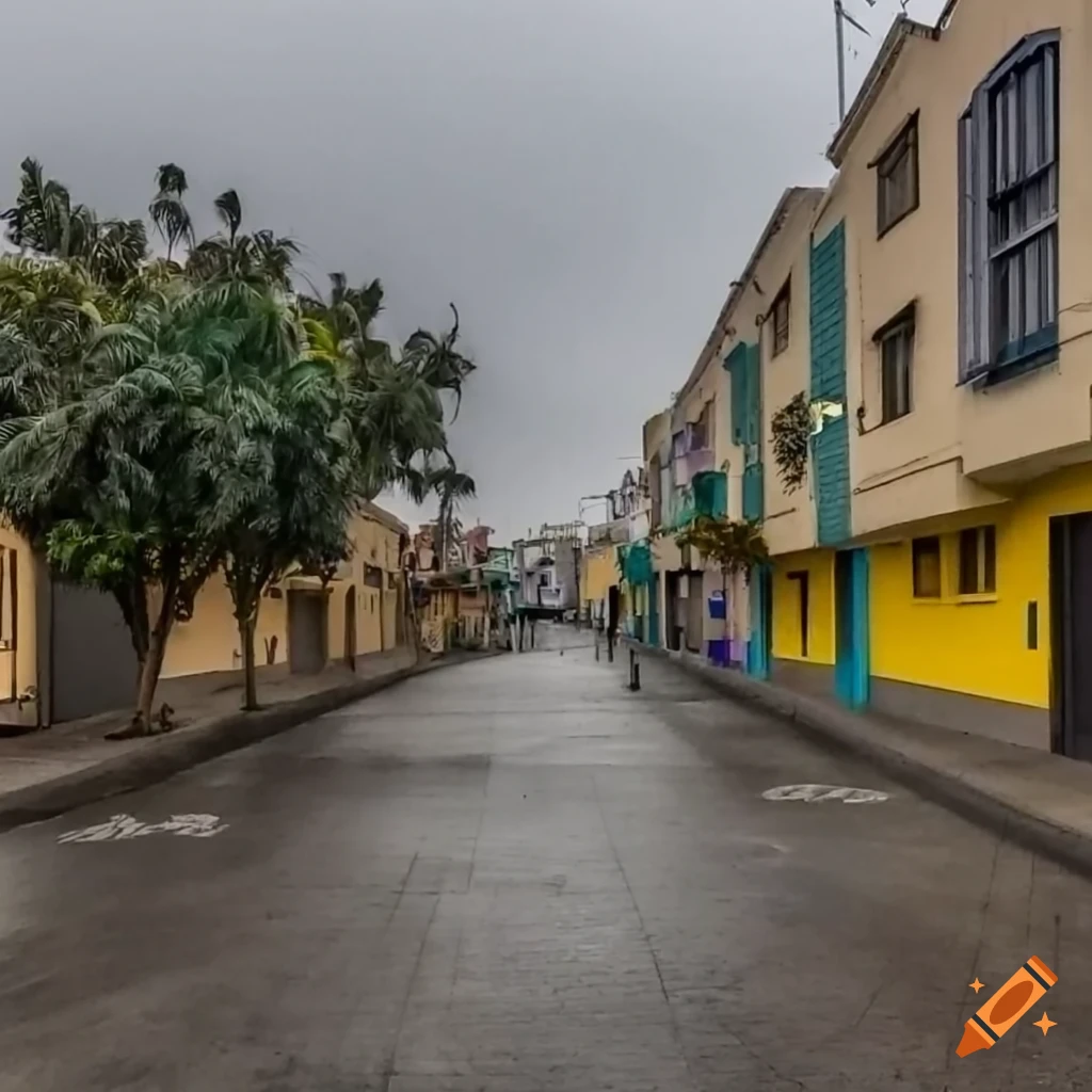 Serene neighborhood in lima peru, under overcast skies on Craiyon