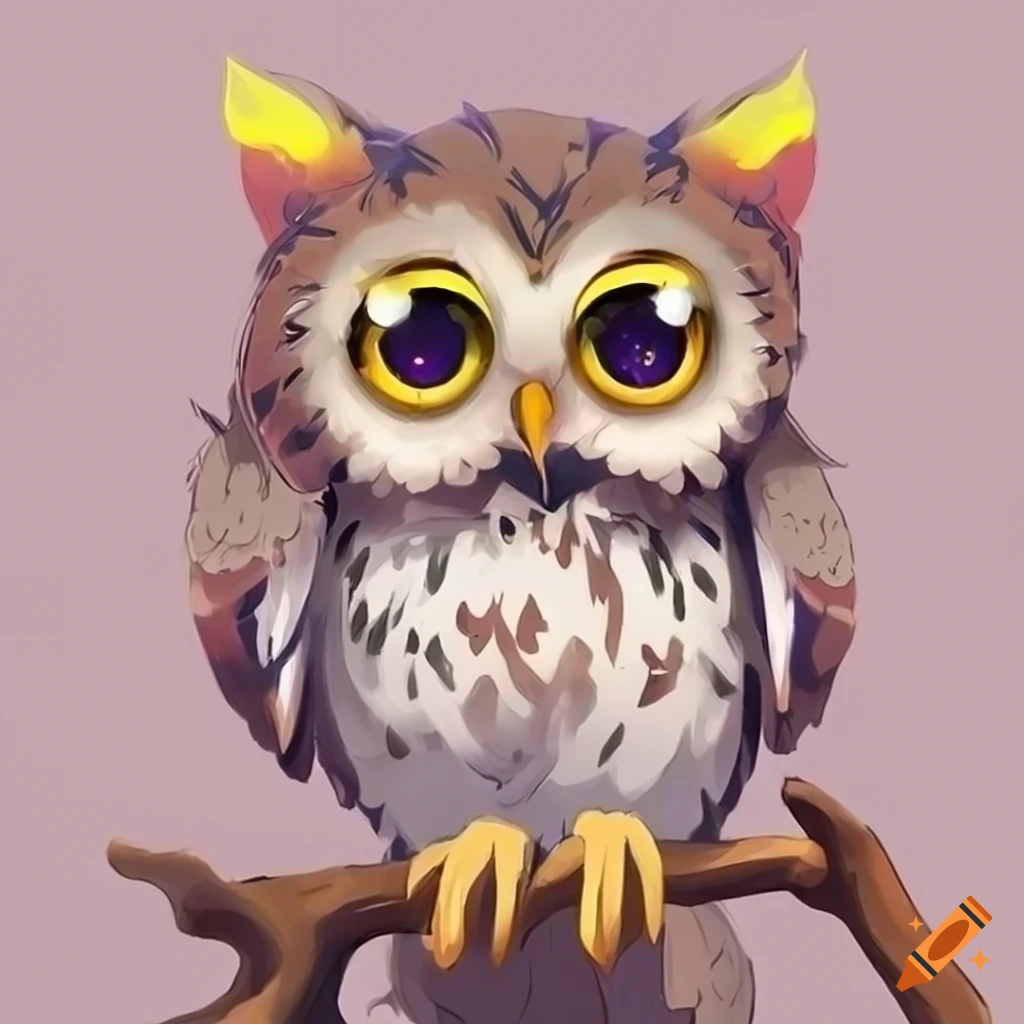 cute tiny hyperrealistic Anime owl from pokemon,AI生成猫头鹰-AI图片赏析