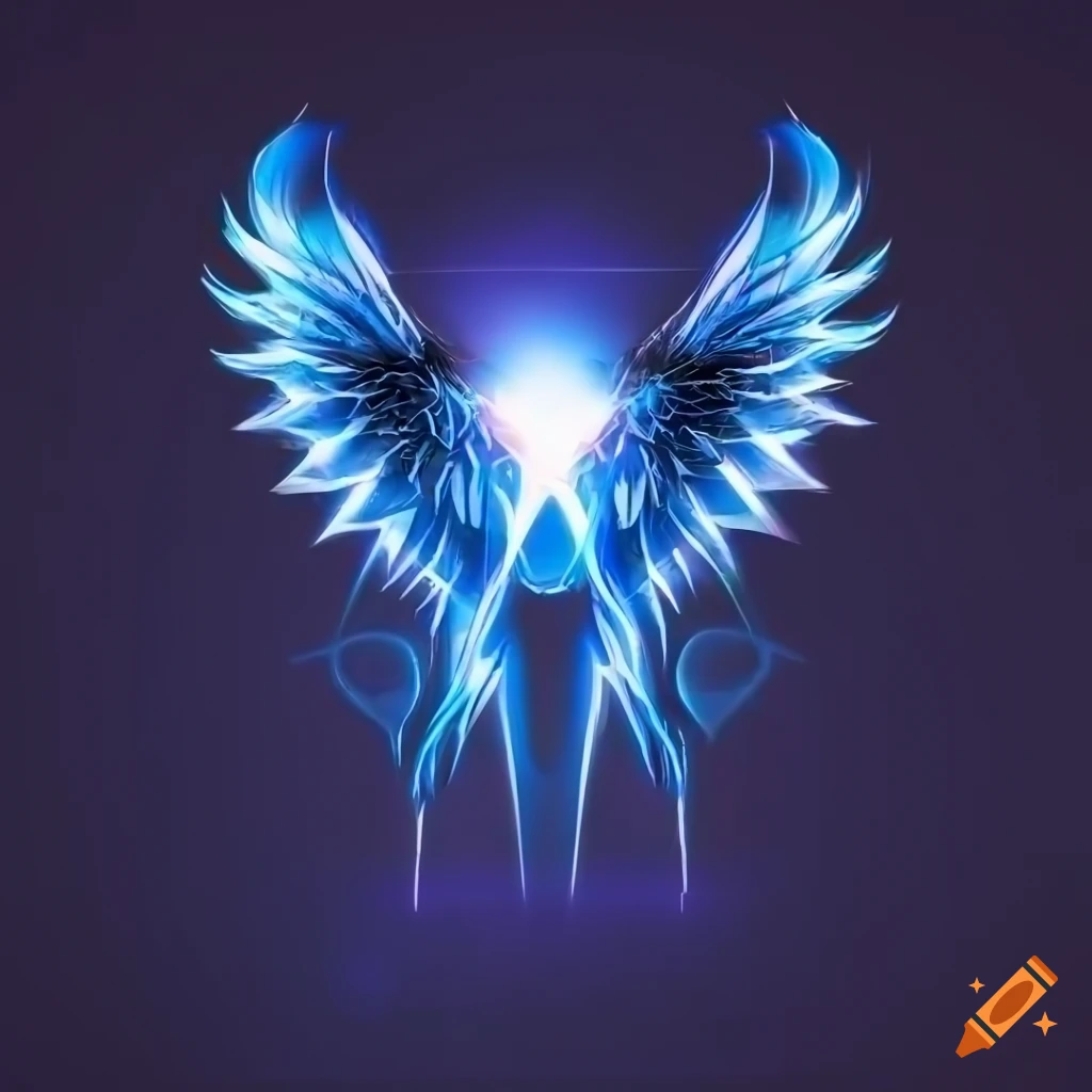 Elegant Blue Wings Logo