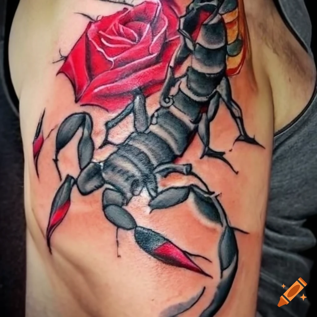 Contemporary style scorpion tattoo located on the