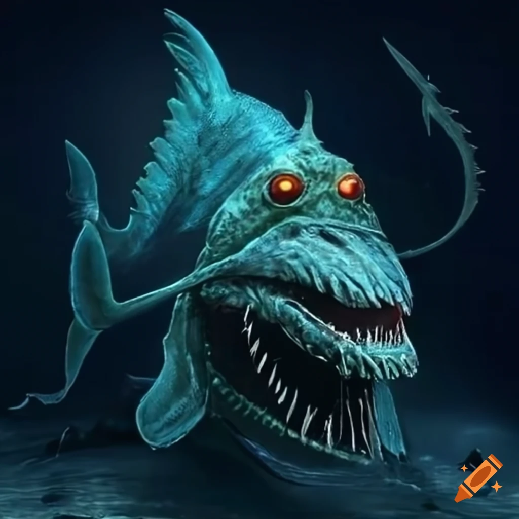 Mutant monster deep sea fish on Craiyon
