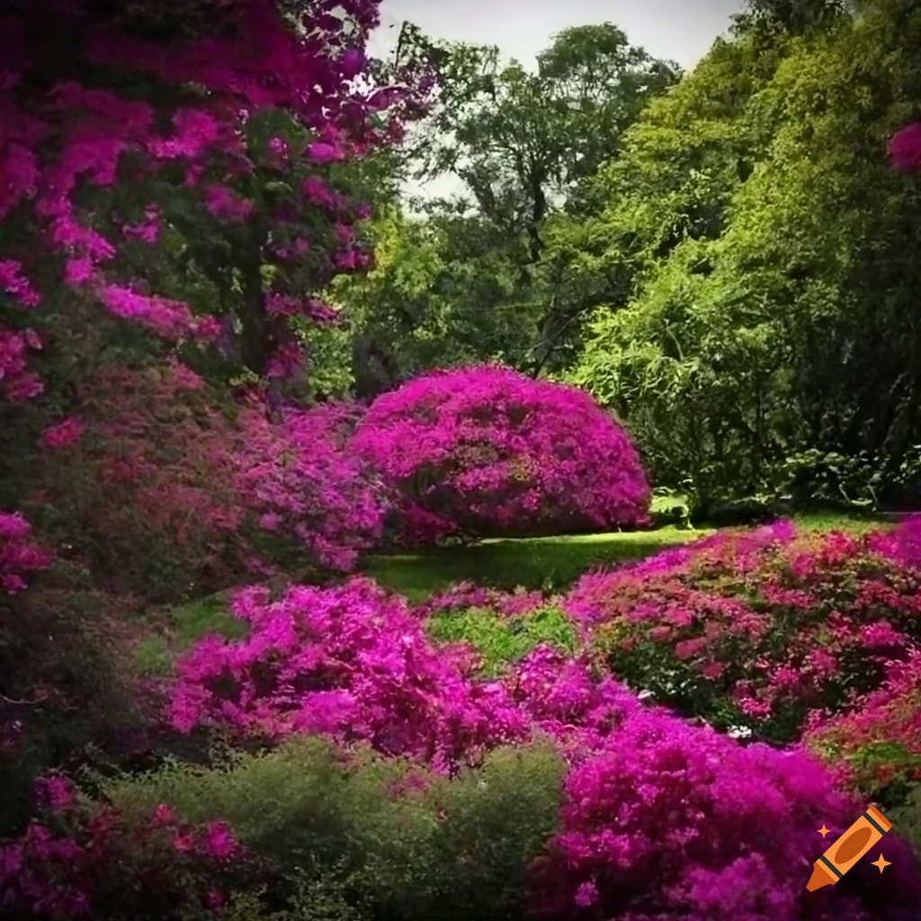 A garden with trees and bougainvillier, shade everywhere