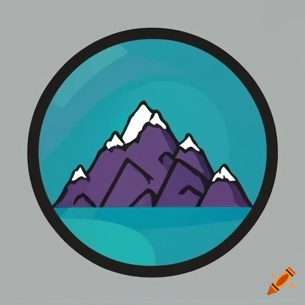 Icon mountains background circle