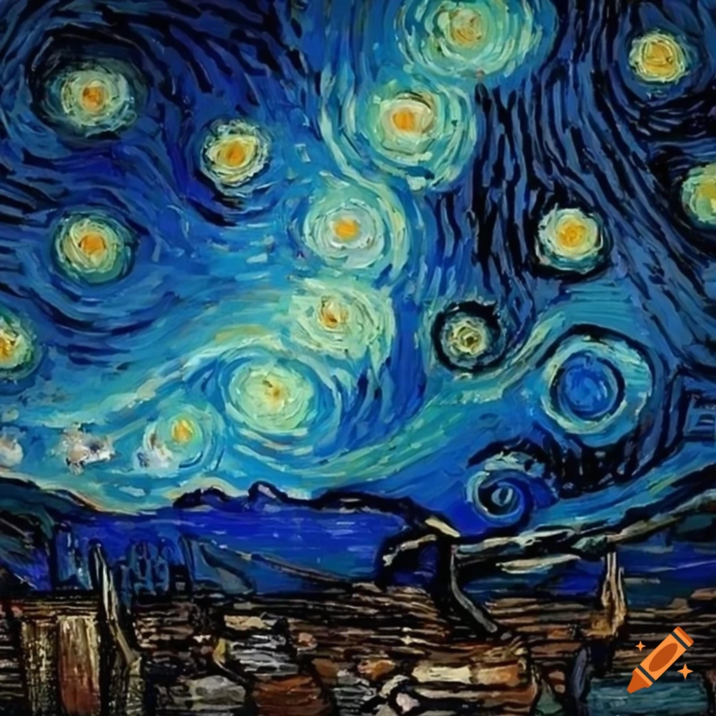 Galaxy based on the the starry night paiting from van gogh with a ...