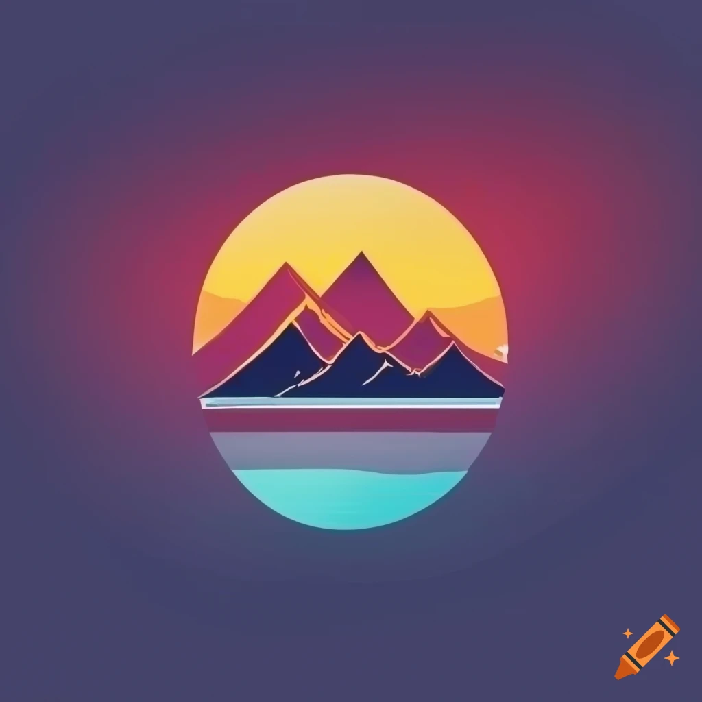 Mountains with a river logo