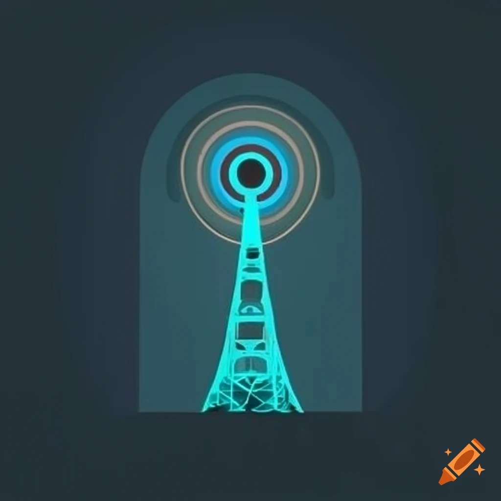 radio tower logo design