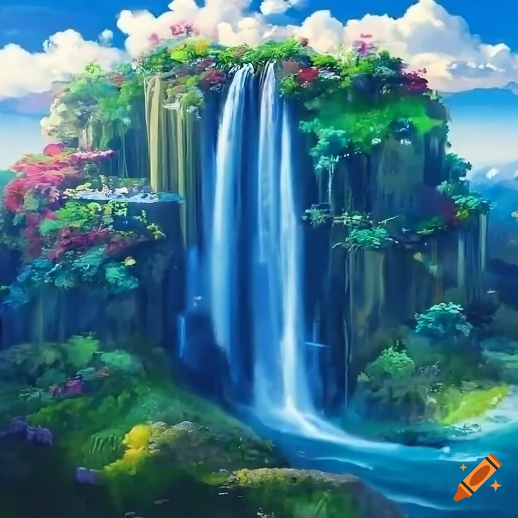 Anime Waterfall Desktop by Agehachou on DeviantArt